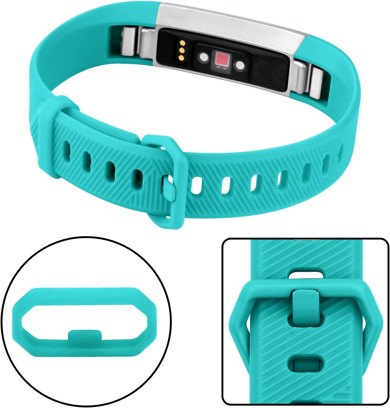 VANCLE for Fitbit Alta HR/Ace Bands and Alta Bands, Adjustable Replacement Accessories Wristbands for Fitbit Ace/Alta and Alta HR, Rose-Gold Teal Lavender, Small
