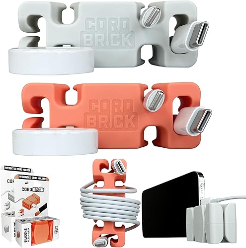 Miniatura 23 de CordBrick Rellenos para calcetines navideños para adultos, gestión de cables, soporte para cables con peso, organizador de cables, soporte para (E)