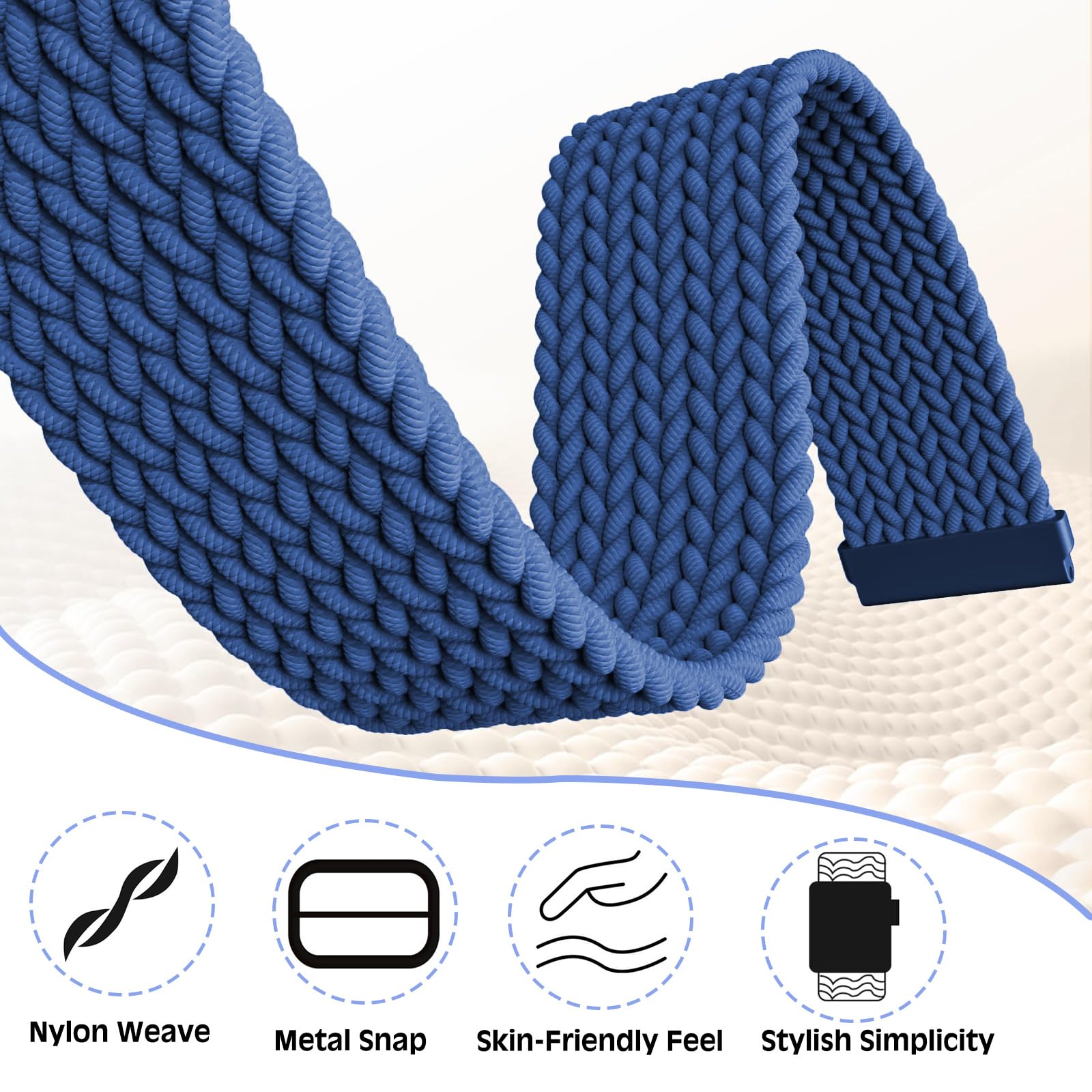 4 Pezzi Cinturino Elasticizzato Compatibile con Fitbit Versa 4/Versa 3/Fitbit Sense/Sense 2, Regolabile Nylon Cinturino per Fitbit Versa 4, Multicolore Intrecciato Cinturino per Uomini e Donne