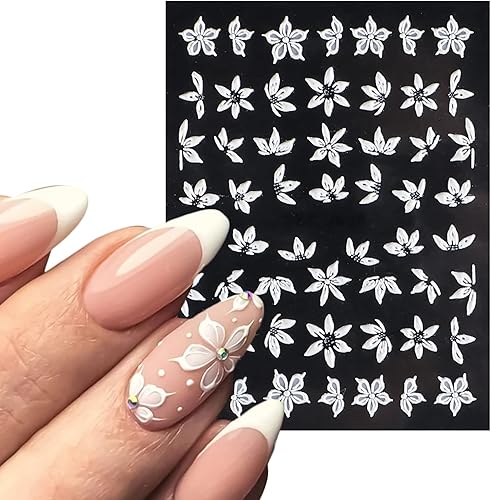 Miniatura 6 de Calcomanías de uñas de verano 5D en relieve, calcomanías de arte de uñas con diseño floral colorido de primavera, calcomanías de uñas con forma de