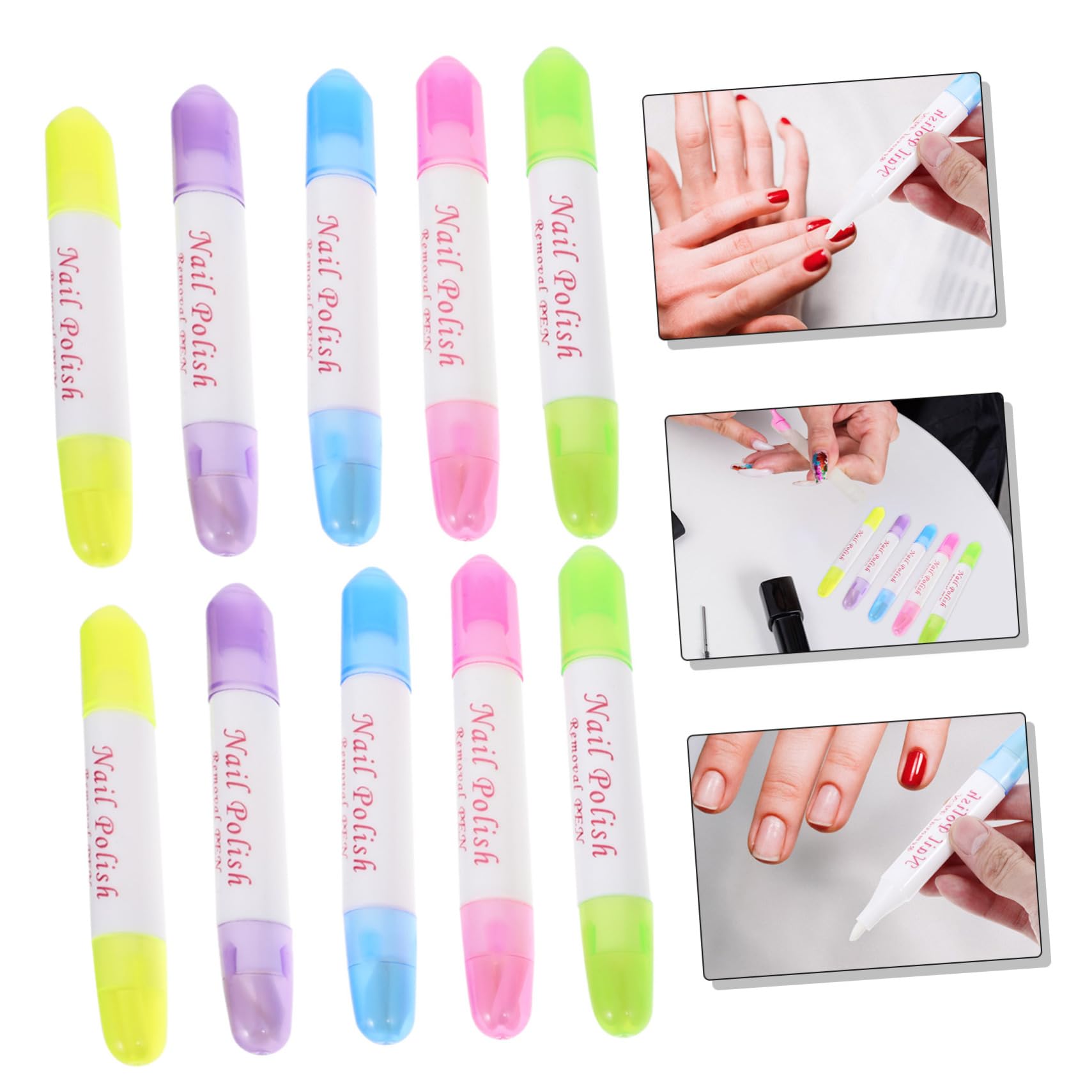 Beatifufu Set of 10 Nail Polish Remover Pens Nail Edges Corrector Tool Refillable