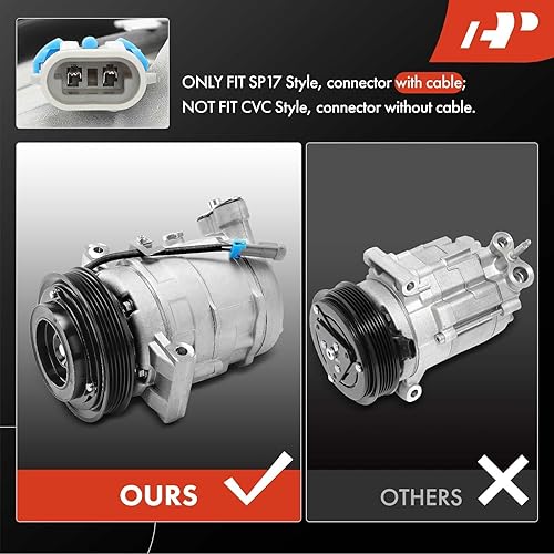 Miniatura 2 de A-Premium Compresor de AC con embrague, compatible con Chevrolet Equinox 2010-2011, GMC Terrain 2010-2011 y 2015 (2.4L) con estilo SP17