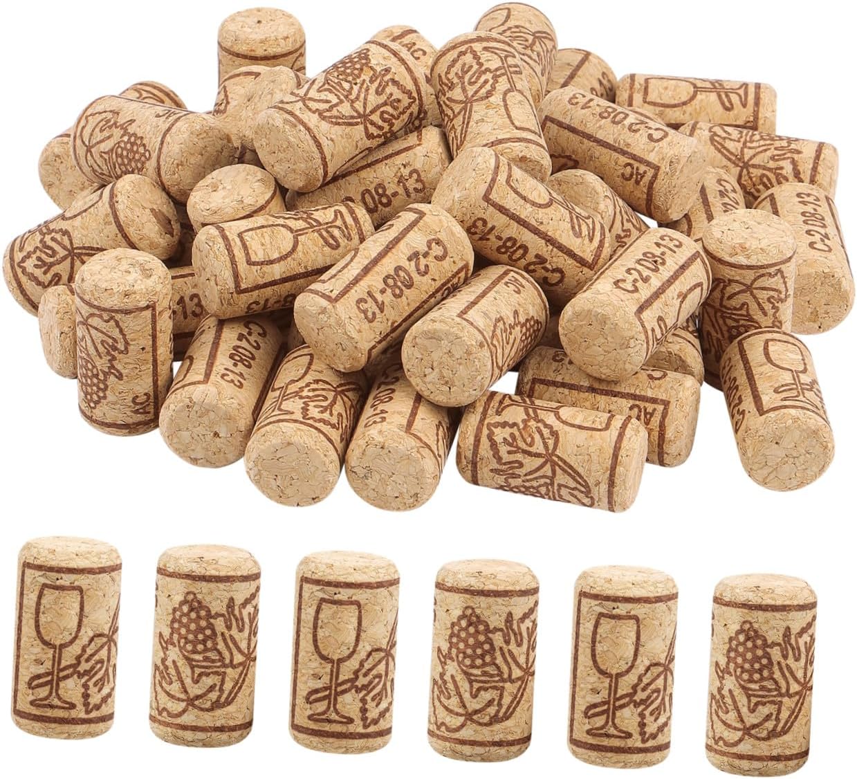 Cabilock 100pcs Natural Wine Corks Straight Design Wine Stoppers for Home Brewing Crafts and Event Decor for Beverage Sealing