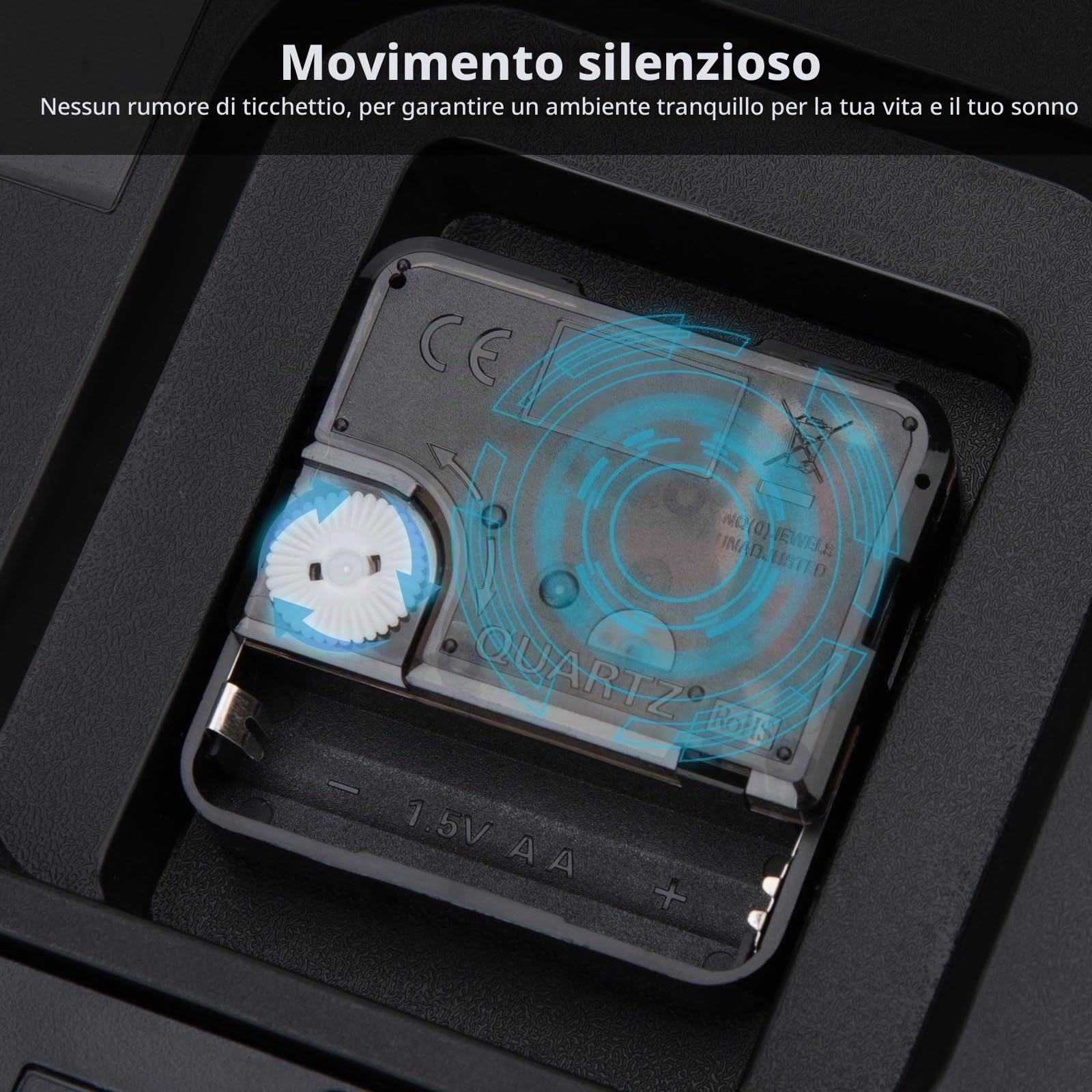 VIVILINEN Orologio da Parete Moderno Con Temperatura e Calendario, Orologio da Muro Silenzioso a Batteria Senza Ticchettio Decorativo per Soggiorno, Cucina, Camera da letto, 30cm