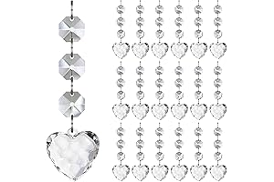 Jishi 30-Pack Miniature Crystal Heart Suncatchers