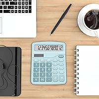 Vista 21 de Calculadora, Splaks - Calculadora de escritorio funcional estándar, batería solar y AA, calculadora electrónica de doble potencia con pantalla 2