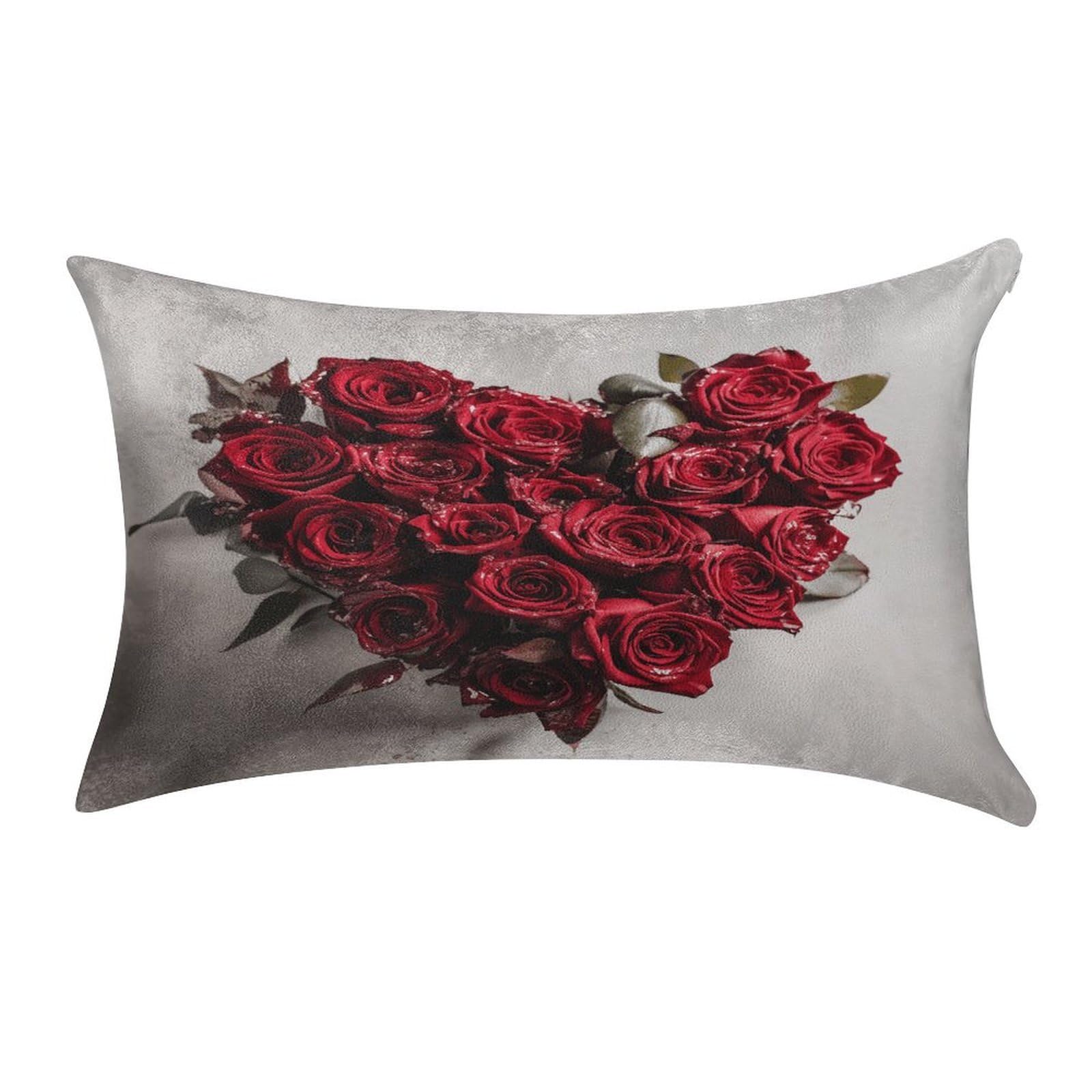 Btcowzrv Style Heart Shaped Rose Pillow Cover Pillow Case Pillowcase