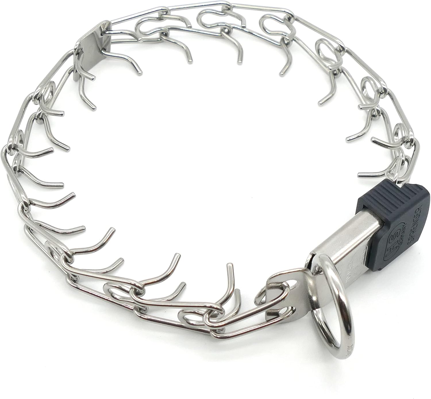 Herm Sprenger Stainless Steel Prong Dog Collar with ClicLock Buckle - for Small Medium Large Dogs – Ultra-Plus Training Pinch Collar with Quick Release - Made in Germany (16in (40cm) x 2.25mm)