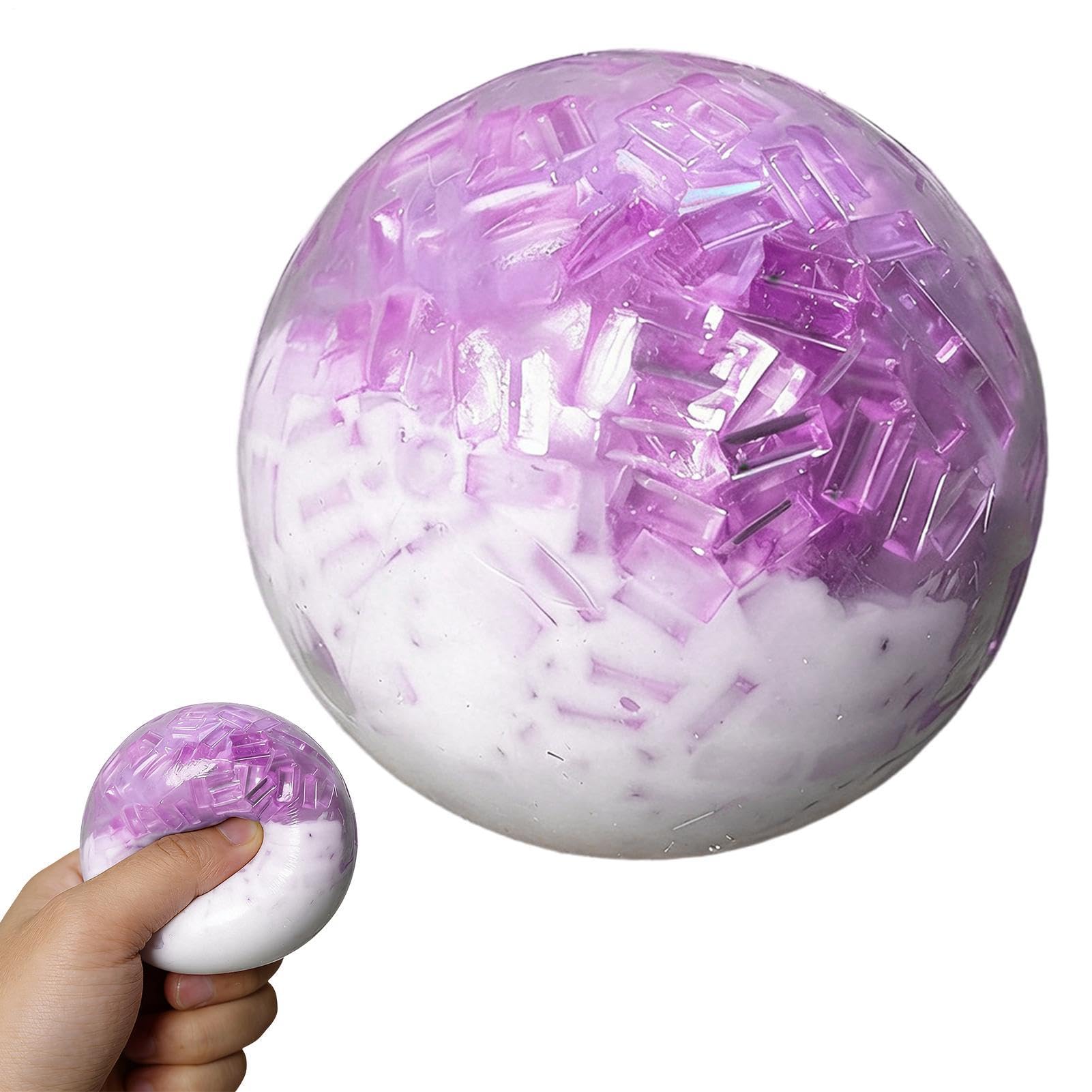 Wax Cracking Squeeze,Cracking Wax Ball Squeeze, Moldable Crispy Stress Balls, Snowball Crunchy Squeezes, Soft Gel Sensory Fidget Toy With Crackable Textures For Adults Stress Relieve&Focus Improvement
