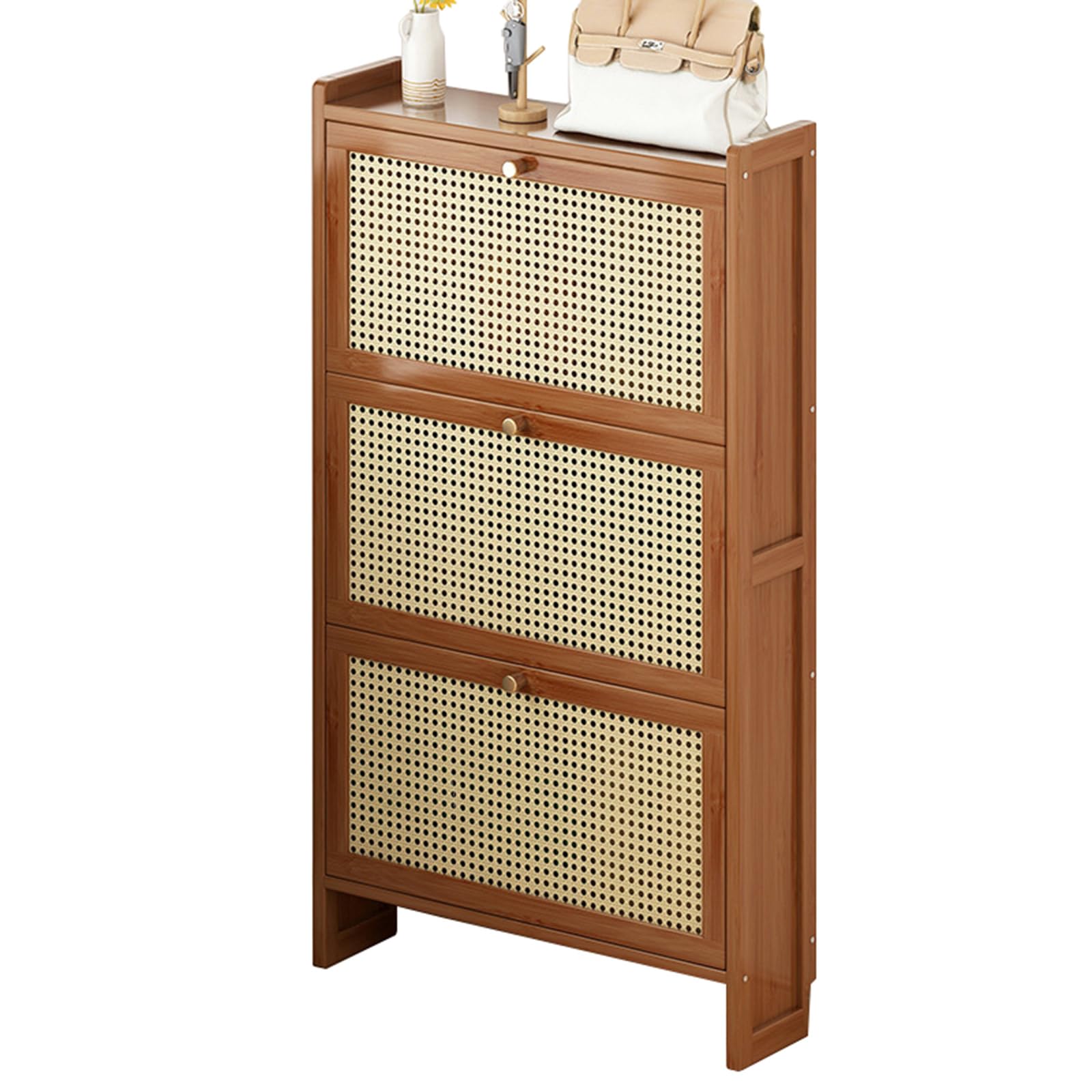 Organisateur de chaussures en bambou durable avec tiroirs rabattables