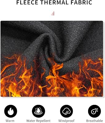 WOSAWE Cycling Fleece Jacket Mens Windproof Thermal Biking Coat Reflective for Autumn Winter