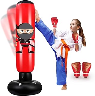 Inflatable Punching Bag for Kids, 63 Inch Standing Boxing Ba