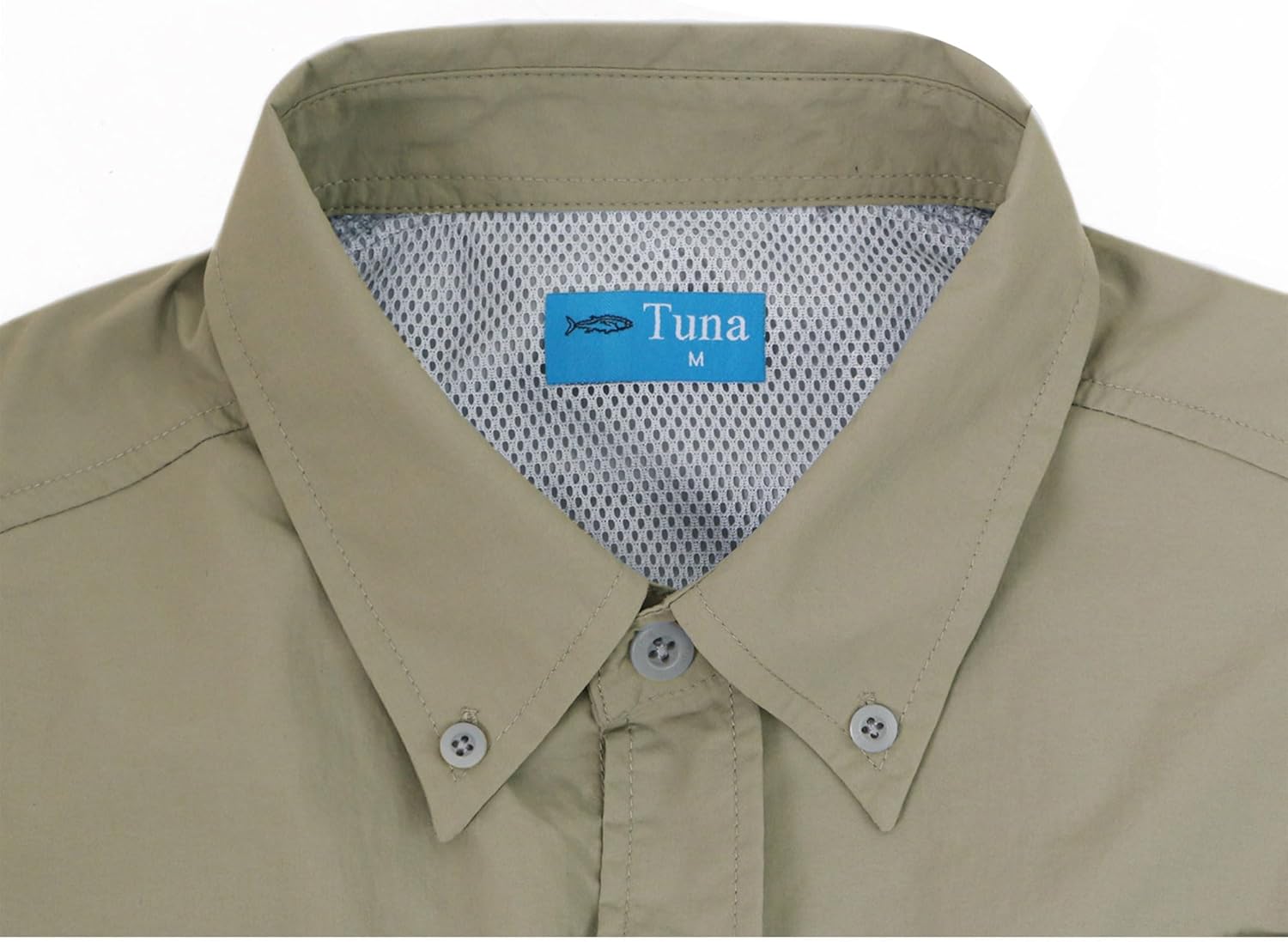 Tuna Men's Fishing Long Sleeve Shirts - UPF 50+ Sun Protection Quick-Dry Water-Resistant Botton Down Shirt for Men - Image 3