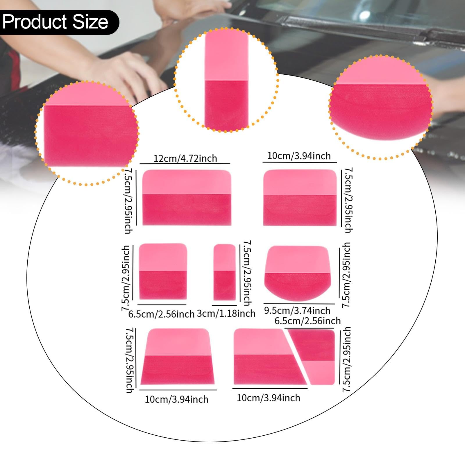 8 Spatole PPF in TPU, Portatili E Facili da Usare, per L'installazione di Pellicole Protettive per Auto, Vinile E Vernice, Rosa