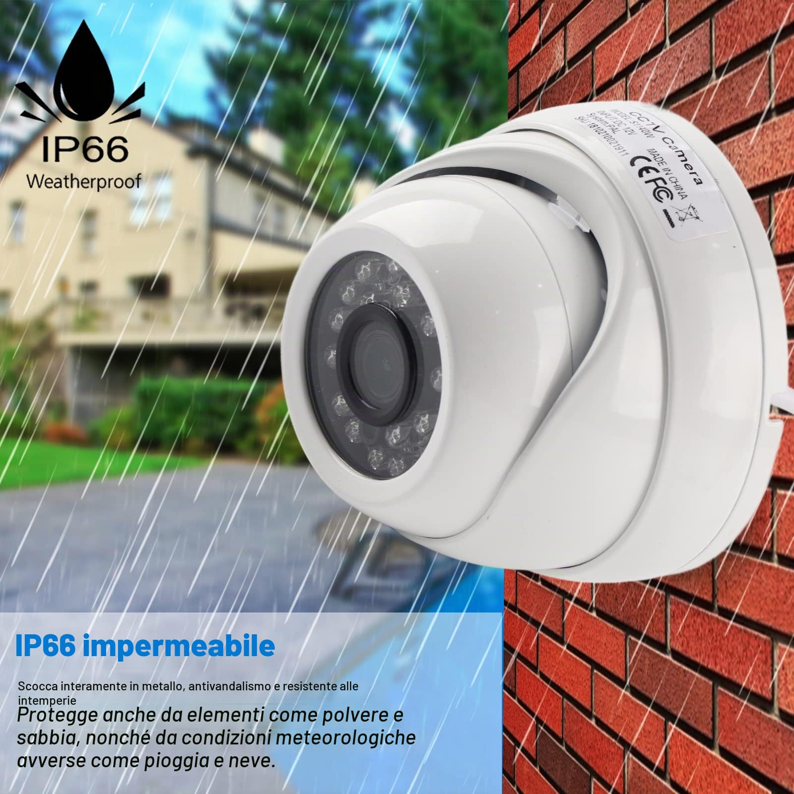 Videocamera Coassiale AHD 1080P HD Telecamera di Sorveglianza per Visione Notturna a Infrarossi Telecamera CCTV per Interni con Monitor a Cupola(AMICO)
