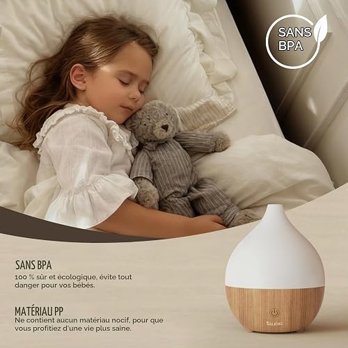 SALKING Diffuseur d’Huiles Essentielles Ultrasonique, Humidificateur d’Air Électrique 100 ML, Diffusion Silencieuse, Lumière Chaude avec Arrêt Automatique, pour Chambre, Yoga et Massage, Pack de 2 - 7