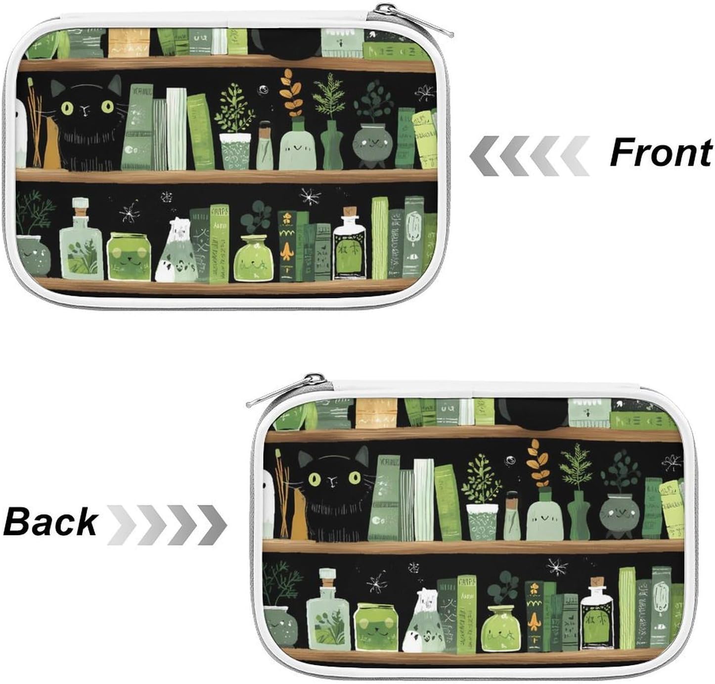 Halloween Bookshelf Cosmetic Bag Makeup Brush Organizer Bags image 3