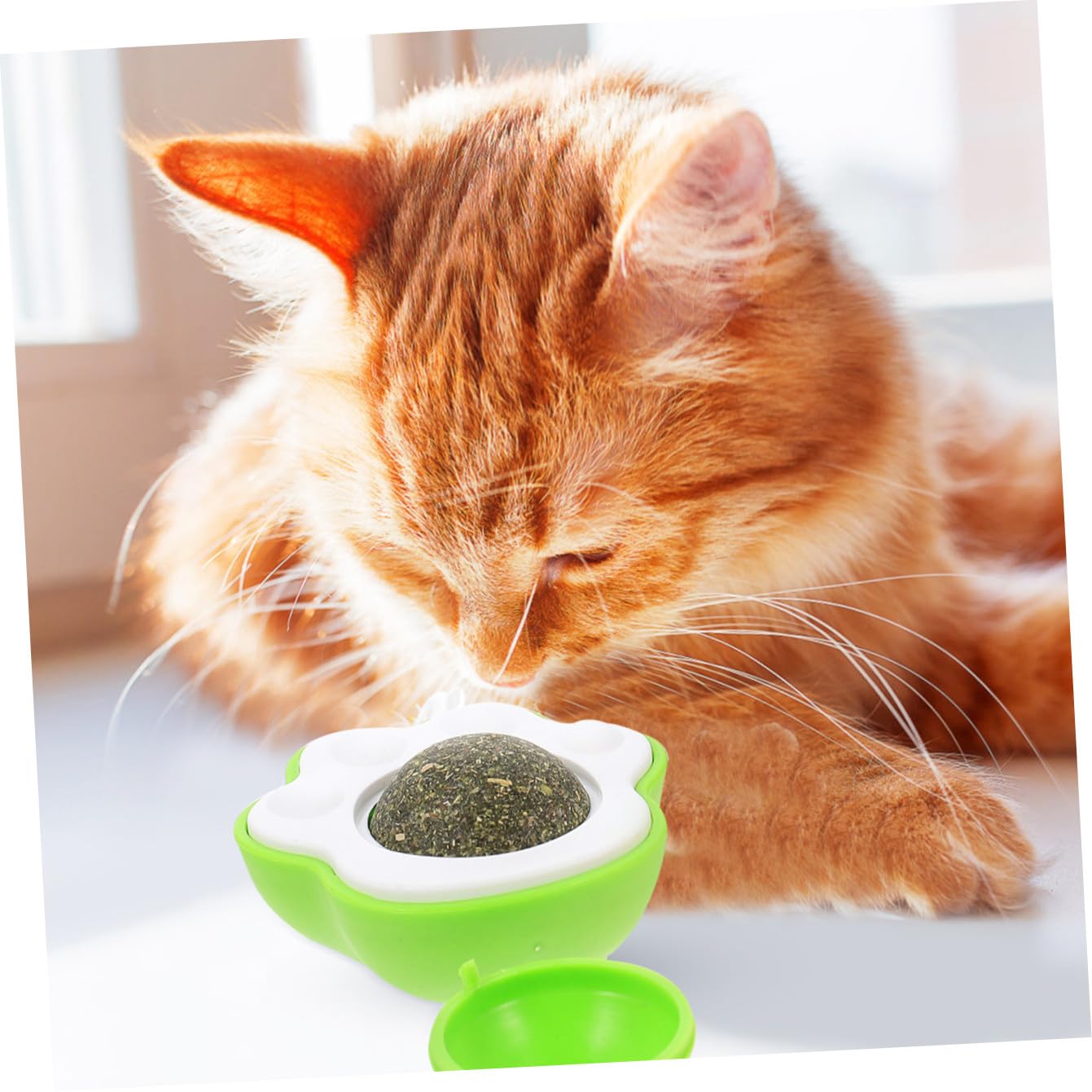 minkissy 8sätze Katzenspielzeug Ball Aus Katzenminze Interaktives Spielzeug Für Katzen Rotierendes Lick-Spielzeug Beschäftigung Und des Wohlbefindens Der Katzen