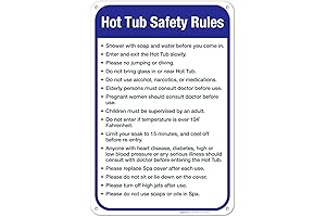 Sigo Signs Hot Tub Safety Rules Sign for Pool Safety, 12" x 18"