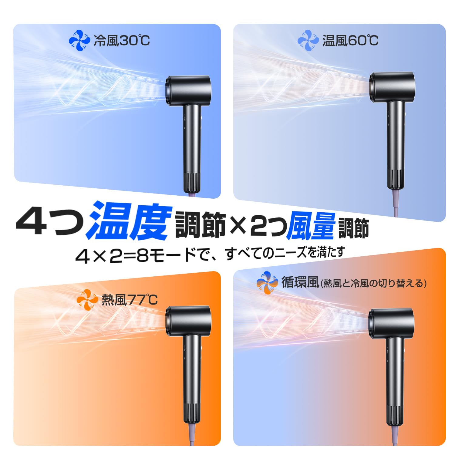 Amazon | ドライヤー【2026温度&風速表示 15s速乾 AI温度制御】人気