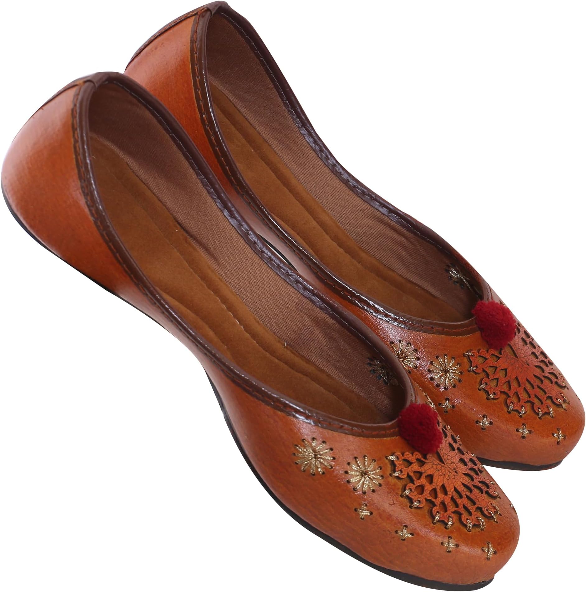 DFR Women's Casual Brown Rajasthani Juti's Mojari's Jutti Shoe