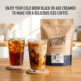 Stone Street Breakfast Blend Cold Brew Ground Coffee, Med Roast, 2 Lb