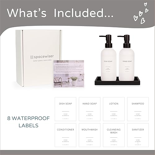 Miniatura 9 de Juego de dispensador de jabón de plástico Dispensador de jabón para platos de plástico PET para cocina, botellas de loción de jabón de manos