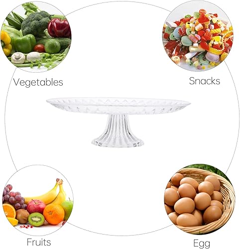 Miniatura 8 de Cabilock Stuff - Soporte para cupcakes, plato de fruta transparente, plato de frutas acrílico, soporte de exhibición de postres para tartas, bandeja