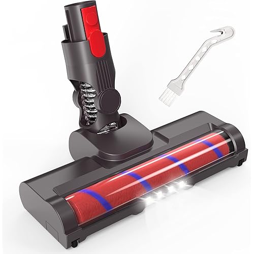 Vacuum Attachments for Dyson V15 V8 V7 V10 V11 Vacuums Cleaners, Hardwood Floor Attachment, Soft Roller Brush Head Replacement with LED Light