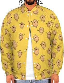 Cute Potatoes Baseball Jacket Casual Sportswear Bomber Jacket Coat for Men Women