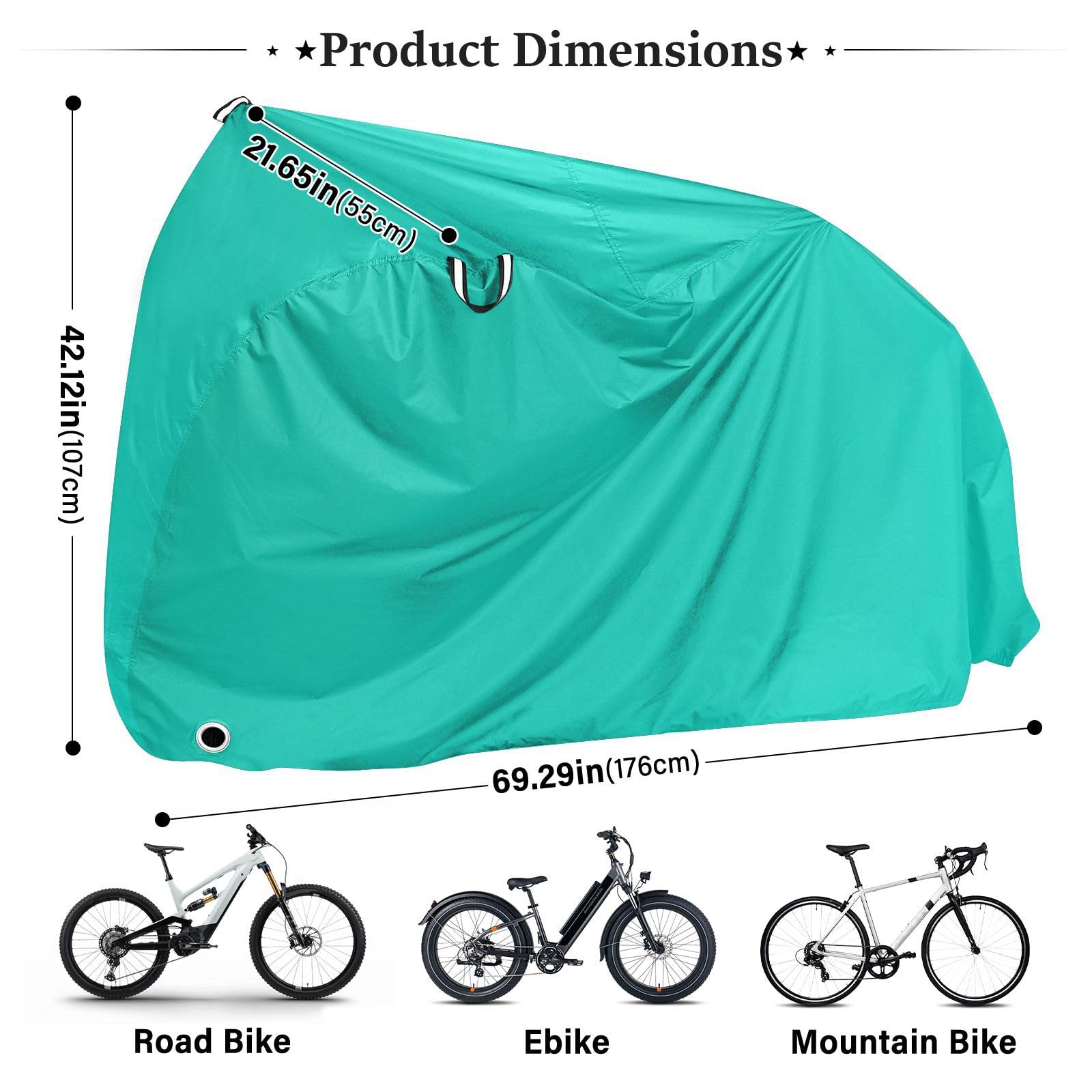 Copertura per bici da esterno verde blu resistente ai raggi UV per bici da strada accessori