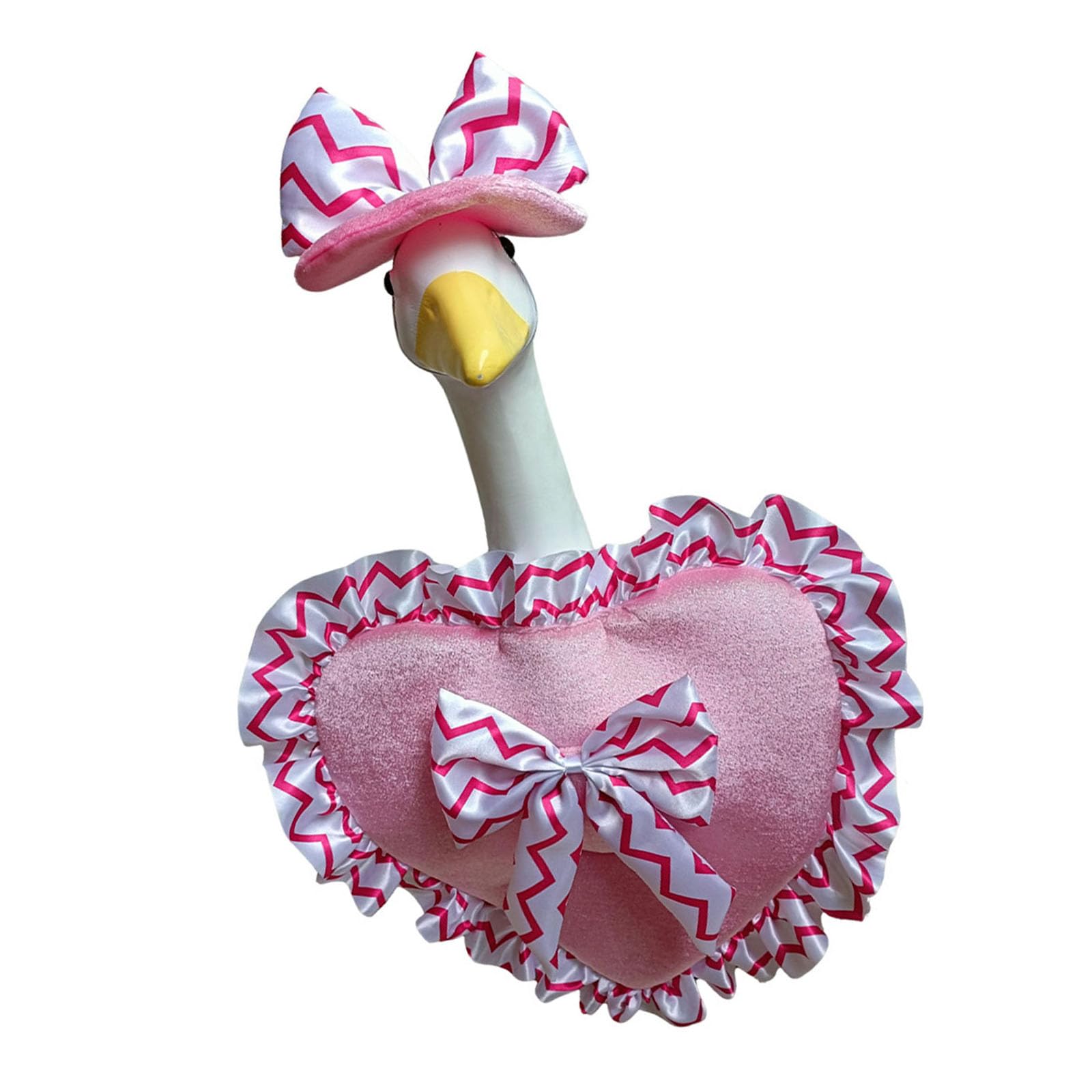 Piceioep Celebration Polyester Porch Geese Decoration Heart Lace Detailing Weather Proof Designs for Indoor Outdoor Use Outdoor Valentines Decorations