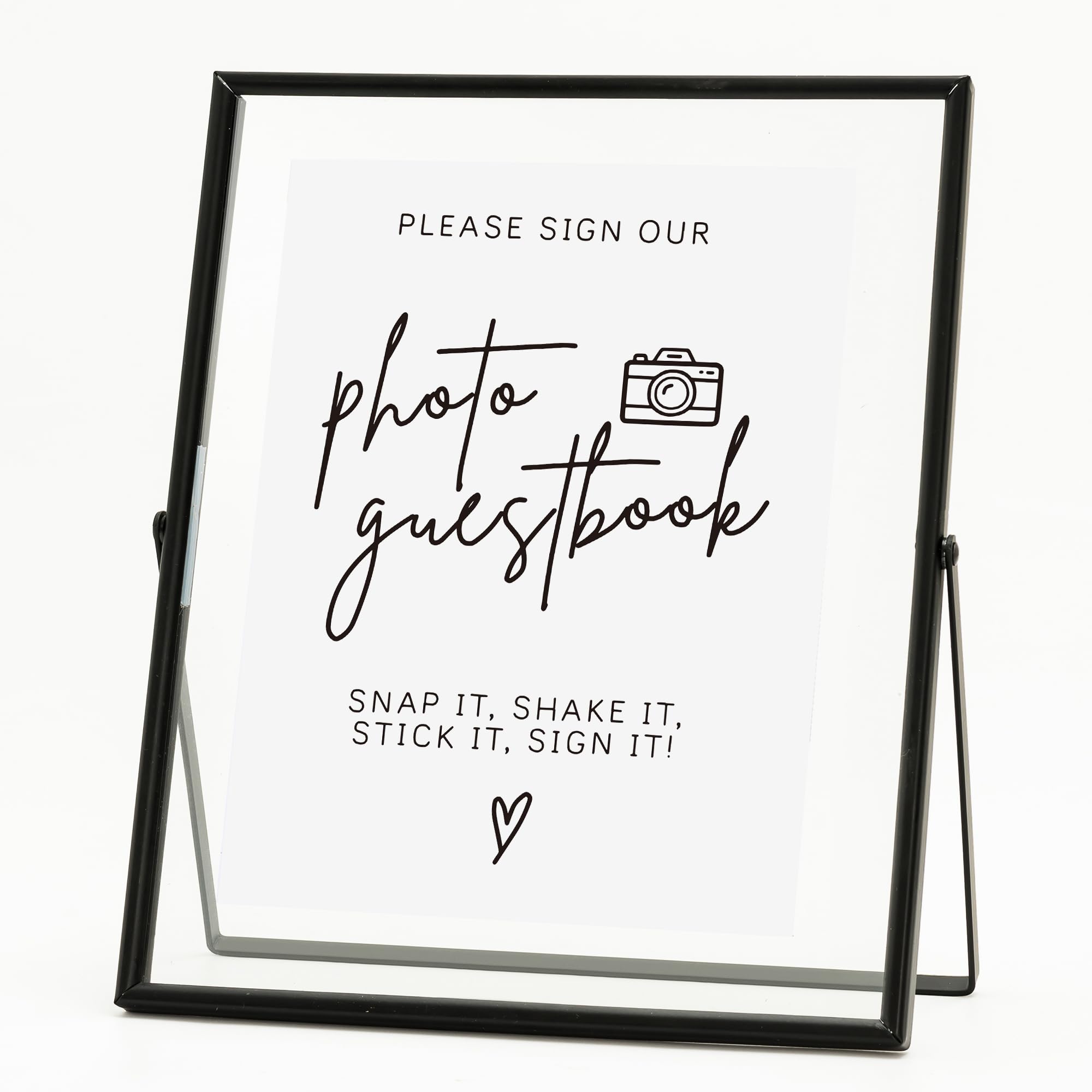 Calculs Please Sign Our Guest Book Sign For Wedding Photo Guest Book Sign Metal Black Floating Picture Frame Wedding Signs Place Card/Menu Holder 10”x8” Please Sign