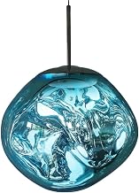 Modern Lava Glass Globe Pendant Light - LED Mid Century Hanging Chaner for Kitchen Island, Living Room, Stairs, Villa Indoor Decor - Single Lighting, Chrome, E26 Base