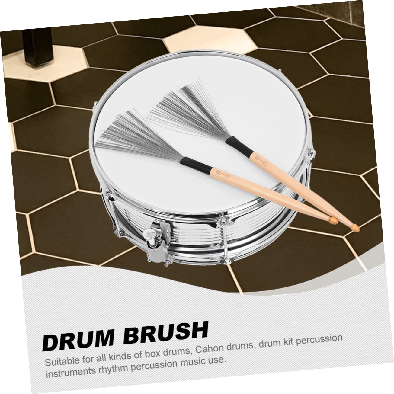 IMIKEYA Retractable Jazz Drum Brushes - Wire Drum Brushes for Snare Percussion Instruments