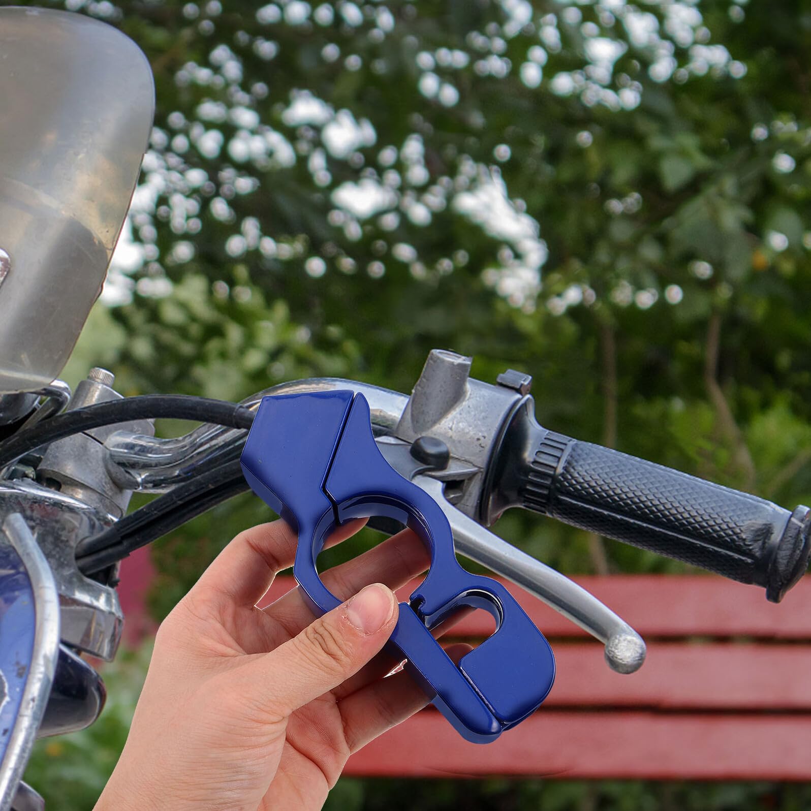 Candado Antirrobo para Manillar de Motocicleta 2 Piezas Bloqueo de Acelerador y Freno Delantero Aleación de Aluminio Resistente Compatible Scooters y Motos Eléctricas Color