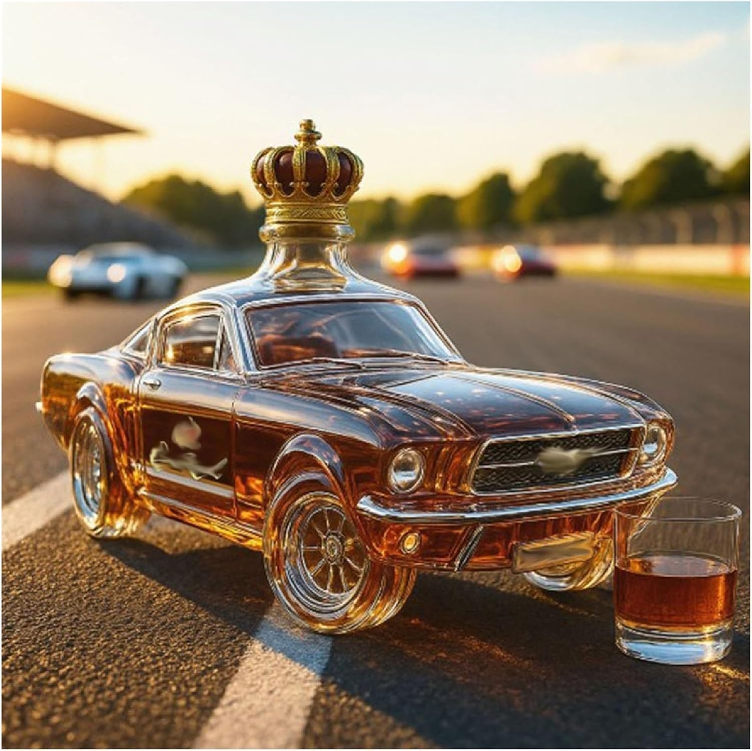 3D Whiskey Dekanter, Handgeblasene Glaskunst, Spirituosenflasche, Bar Dekoration