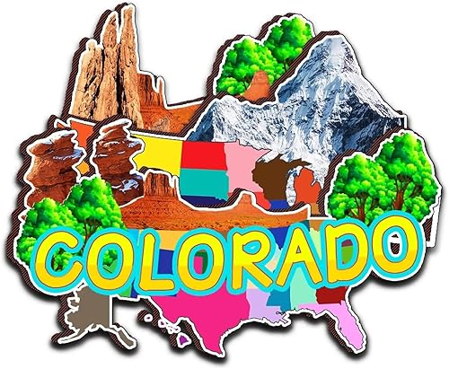 Imán de Colorado USA para nevera de madera 3D, monumentos de viaje, coleccionables, recuerdos, decoración hecha a mano, 2