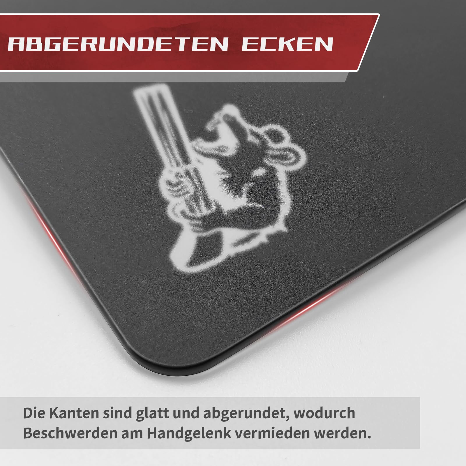 SIROOLAC Gaming-Mauspad aus Glas, 400 mm x 500 mm, FPS-Spiel, spezielles gehärtetes Glas, langlebig, 3 mm Dicke, präzise und schnell Gegner schießen (400 mm x 500 mm, Schwarz)