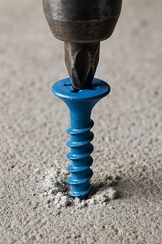 Miniatura 7 de 100 tornillos para hormigón Phillips con punta de diamante de cabeza plana de 14" x 1-14" para anclar mampostería, bloque y ladrillo (BCP492)