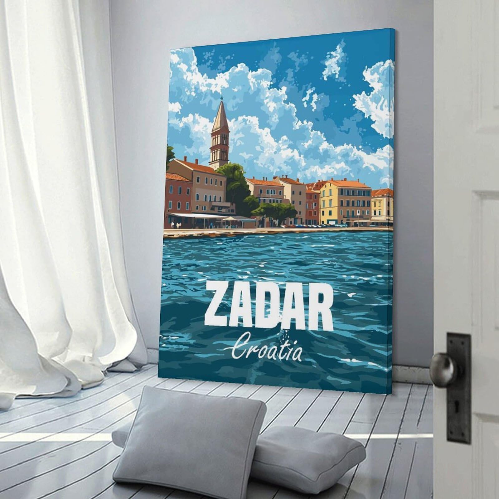 Junmoney Zadar Croatia Canvas Art Print, 20x30inch(50x75cm), for Small Homes, Bedrooms Or Open Spaces, Wall Decor with Flexible Room Appeal