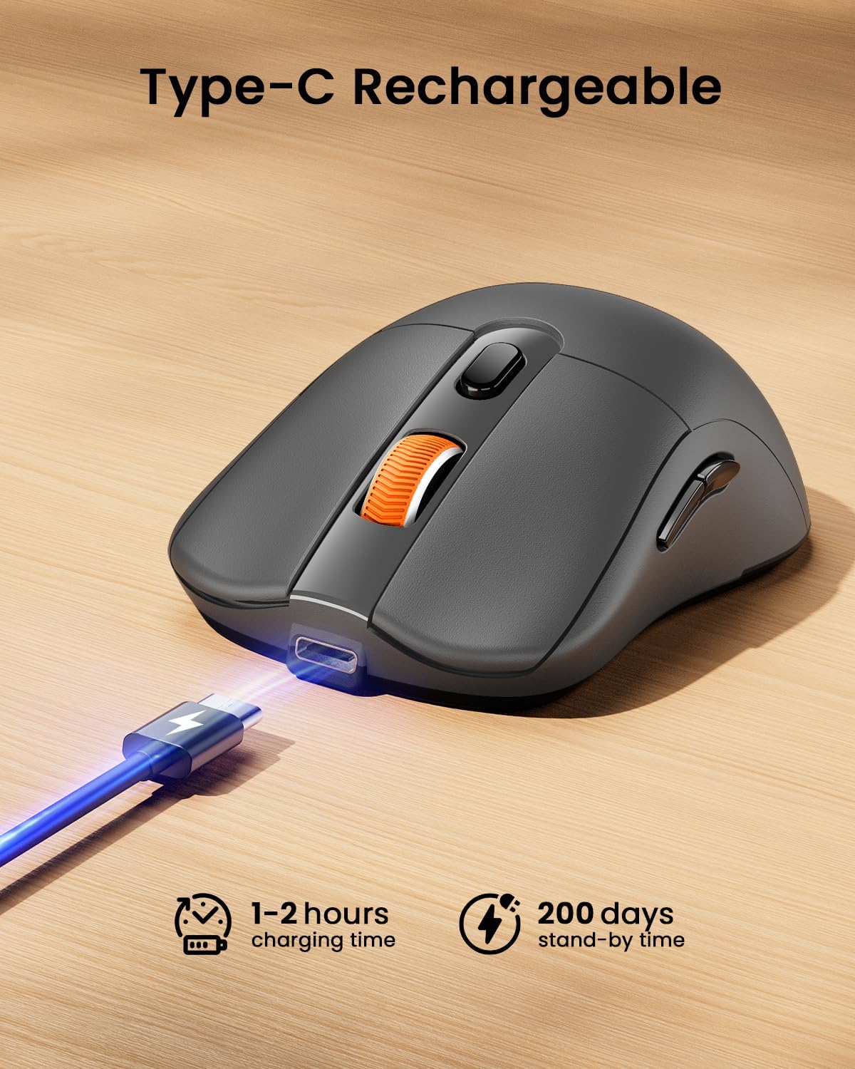 ProtoArc EM15 Mouse with USB and Type-C Receivers