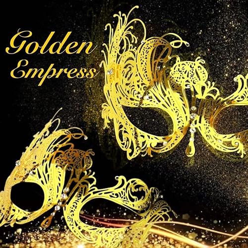 Miniatura 3 de ARK Survivor Máscara de mascarada para mujer, máscara de metal con palo de sujeción, Mardi Gras, carnaval, Halloween, Año Nuevo, baile de graduación