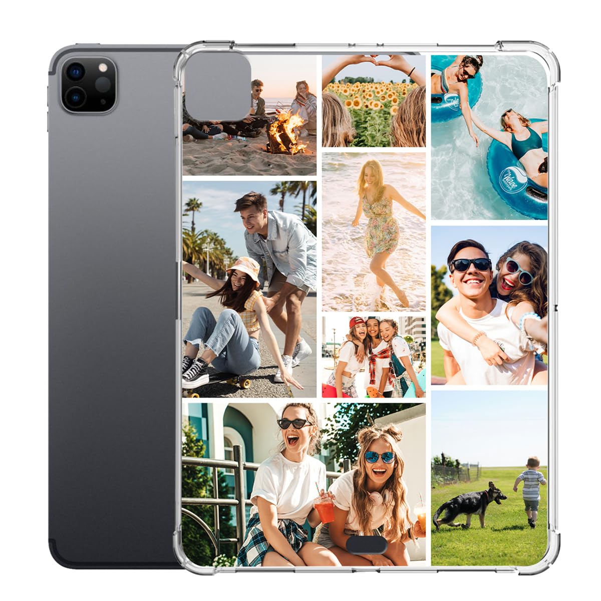 Custom Picture Case for iPad Pro 3rd Generation 2021 11-inch Personalized Collage Photo Text Name Tablet Cover Lightweight Soft TPU Anti-Scratch