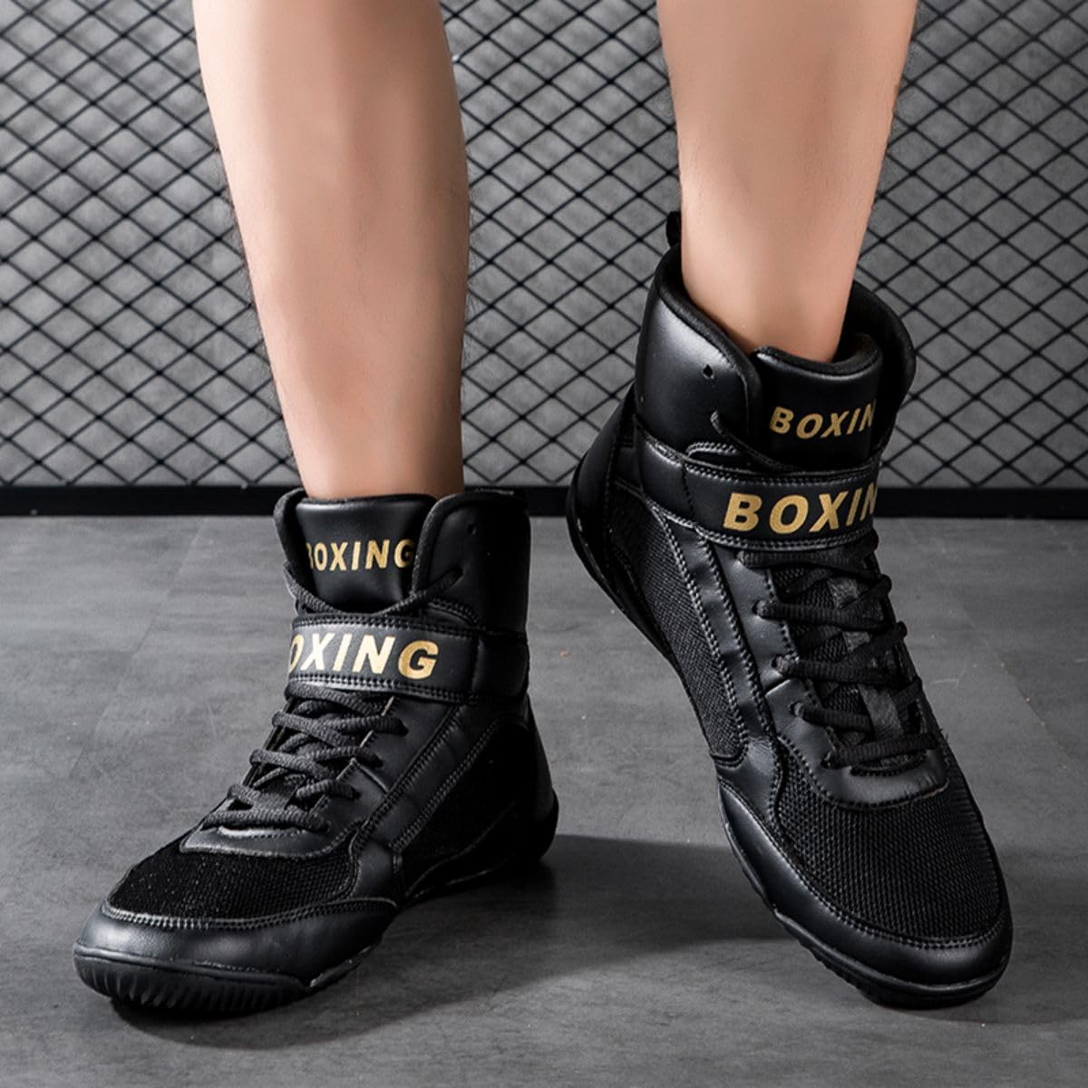 Scarpe da Boxe da Uomo Scarpe da Allenamento per Pugili Scarpe da Combattimento Adatte per l'allenamento di Combattimento Sportivo Fitness Scarpe da Wrestling da Uomo 35-47