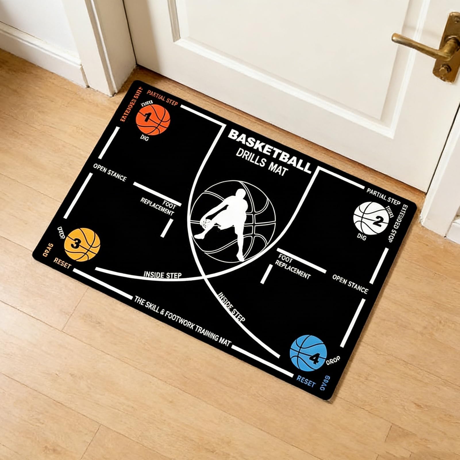 Alfombra Entrenamiento Baloncesto, Base Entrenadora De Agilidad Antideslizante Y Silenciosa, Alfombra de Entrenamiento Antideslizante, Entrenador de Baloncesto Portátil para Niños Jóvenes Adultos Uso