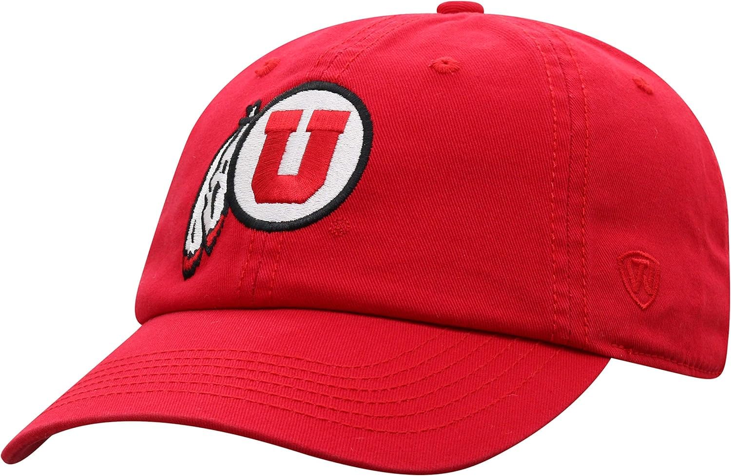 Pro Sport Collegiate Hats - Fitted Caps Adjustable Hats and Snapbacks Available, Utah Red, One size