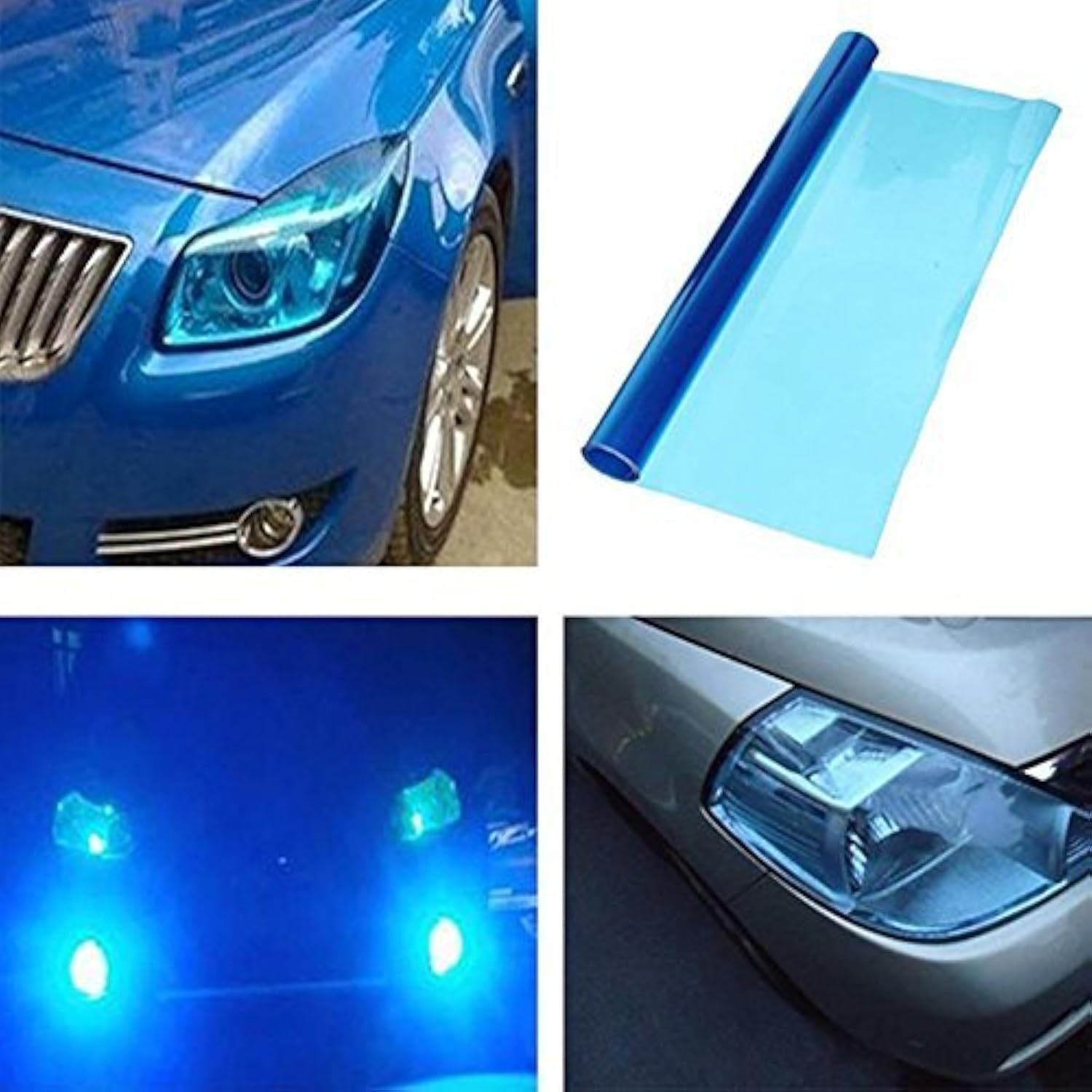 Diyah Dark Blue 12 X 48 Inches Self Adhesive Headlight, Tail Lights, Fog Lights Tint Vinyl Film (Dark Blue)