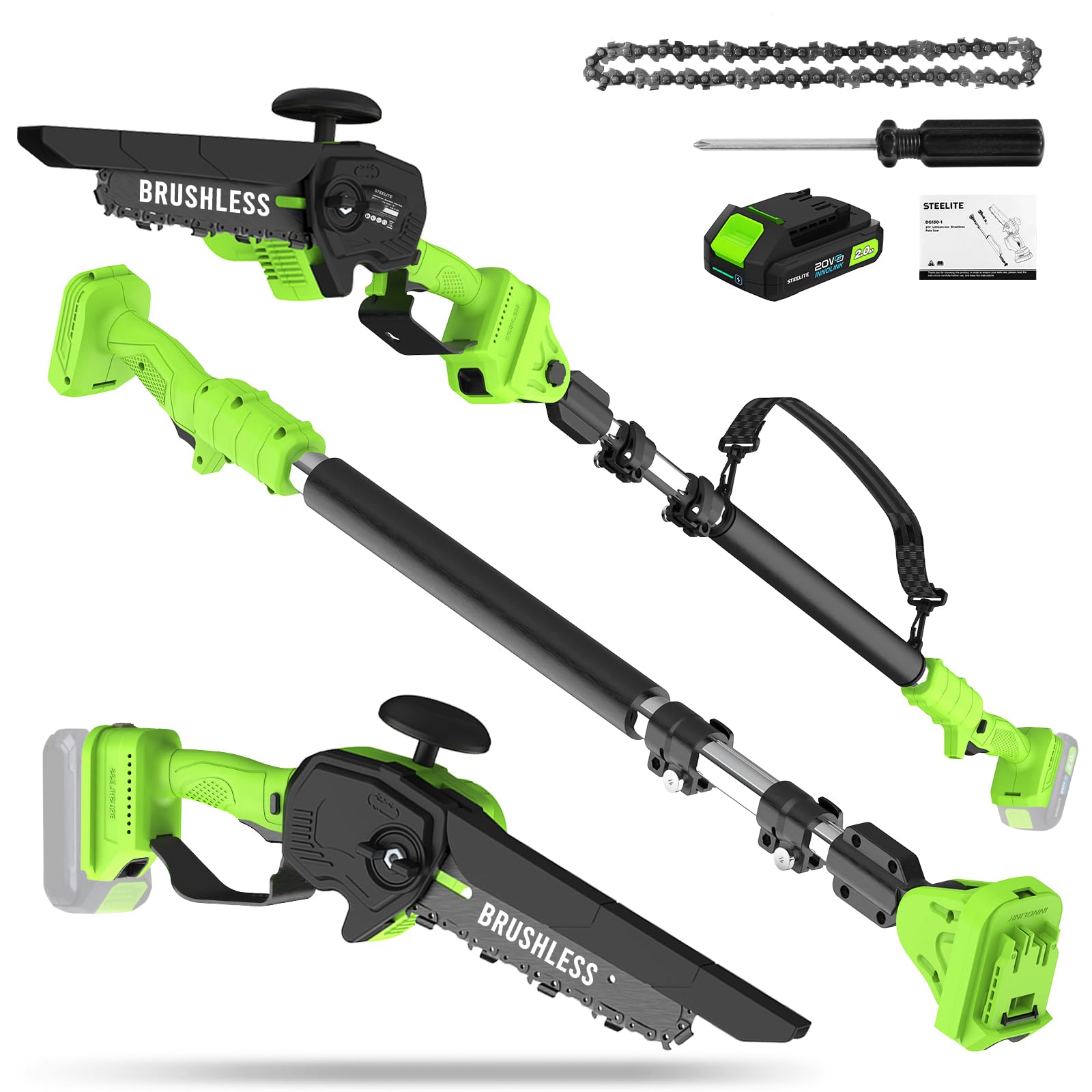 Best Chainsaws for Thick Branches: Expert Review & Guide 6 STEELITE Pole Saw & Mini Chainsaw 2-IN-1