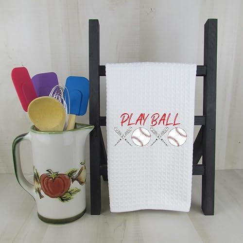 Miniatura 3 de Sports Kitchen Hand Towel, Cute Baseball Kitchen Towels, Funny Dish Towel, Custom Tea Towels, Base Ball Kitchen Towel, Play Ball
